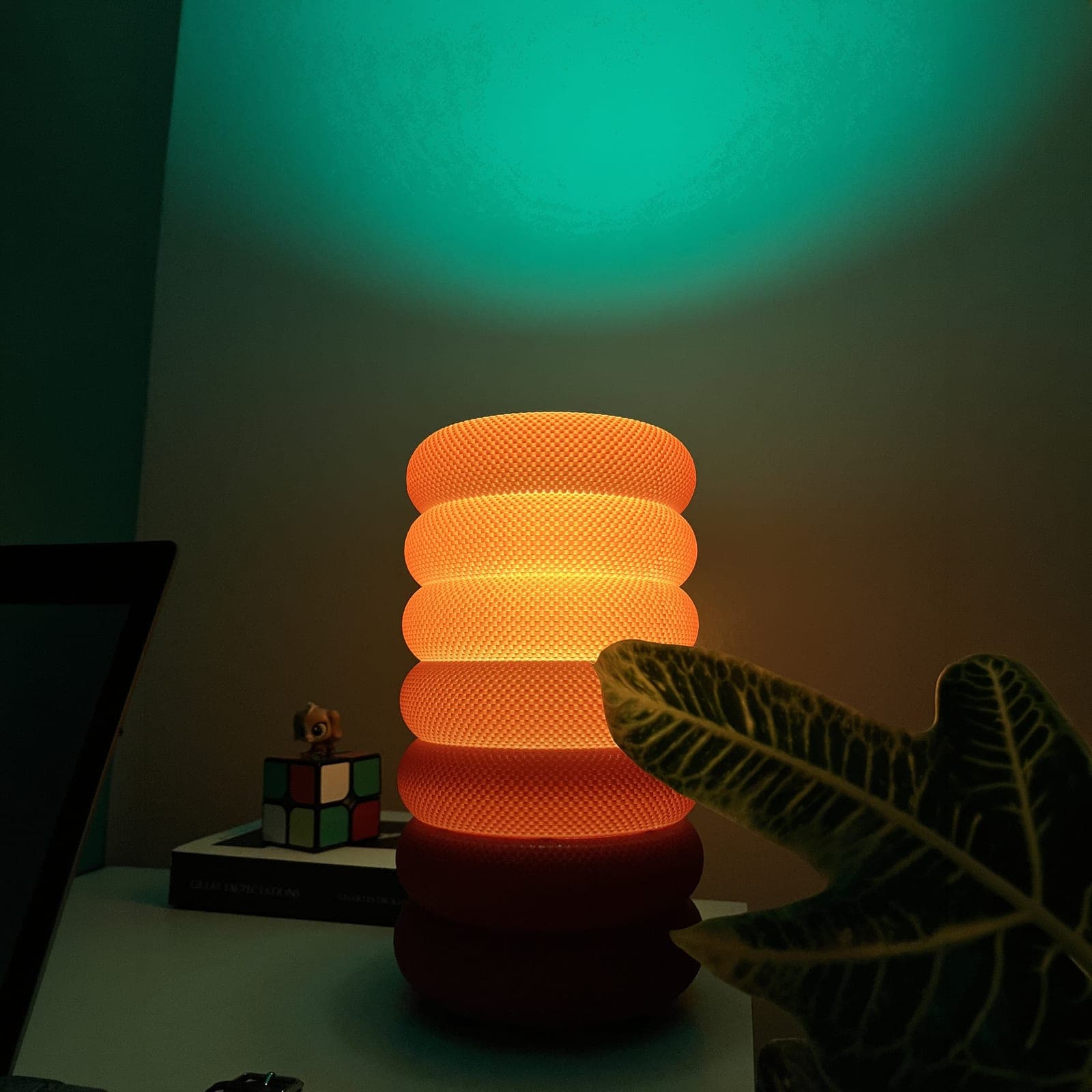 Zen Halka — halkalı dokulu, 3D baskı, akıllı RGB LED masa lambası (E27 duy)